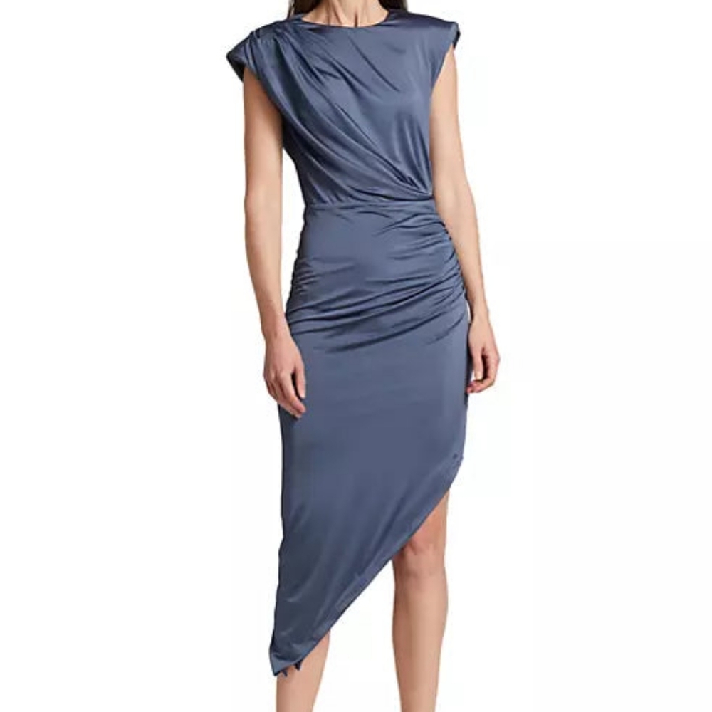 Veronica Beard Merrith Dress NWT 0 $498 draped knit Washed Indigo